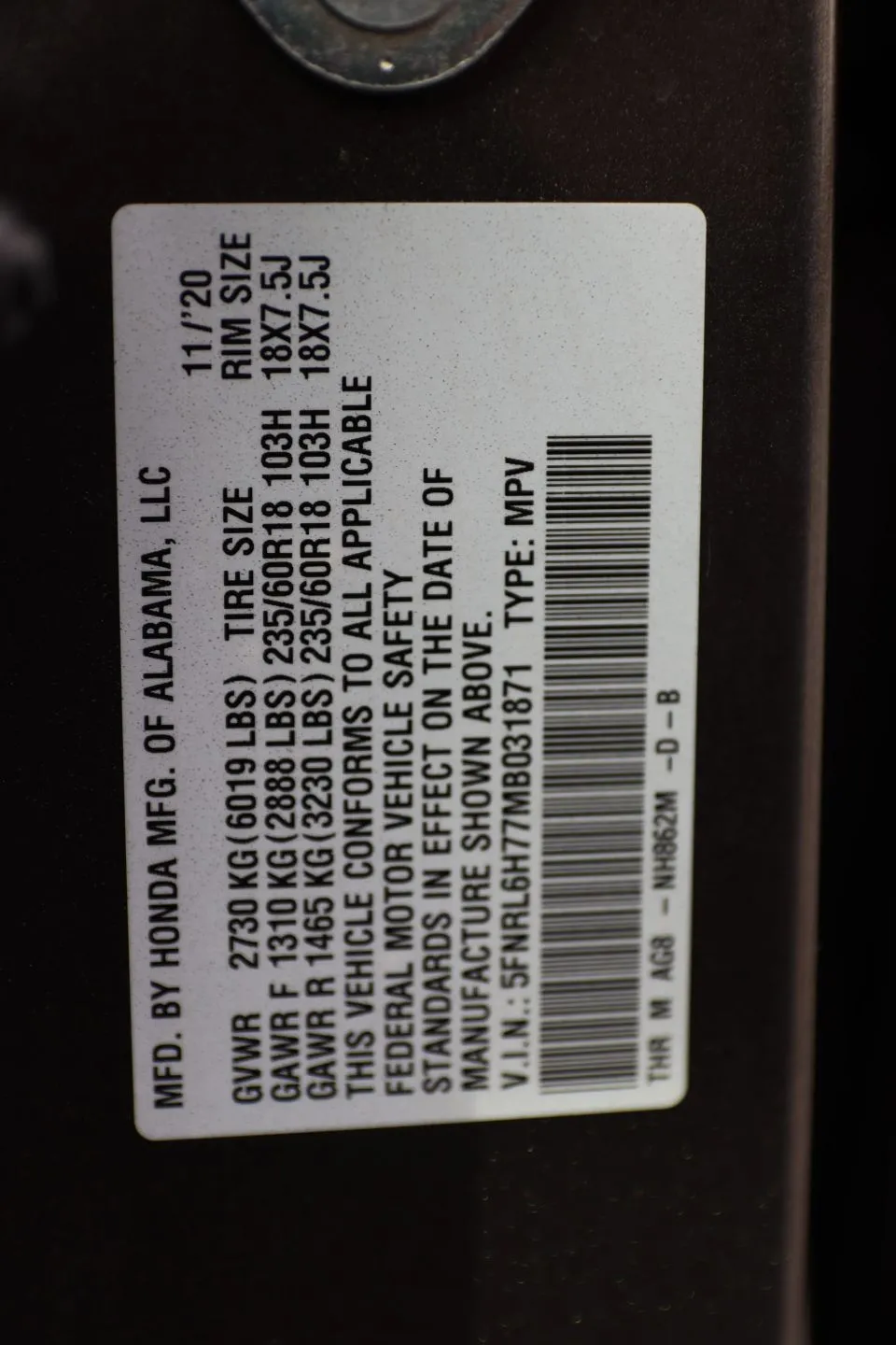 2021 Honda Odyssey — photo 32 of 32